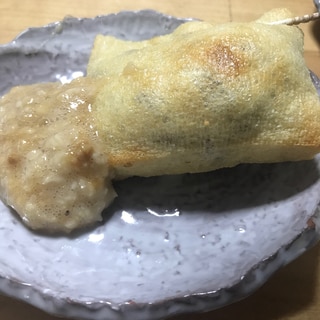 油揚げの納豆詰め。梅干しトロロかけ